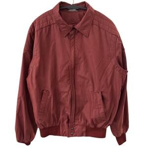 Vintage 80s Zip Up Collar Jacket - Red / Maroon Fits S/M